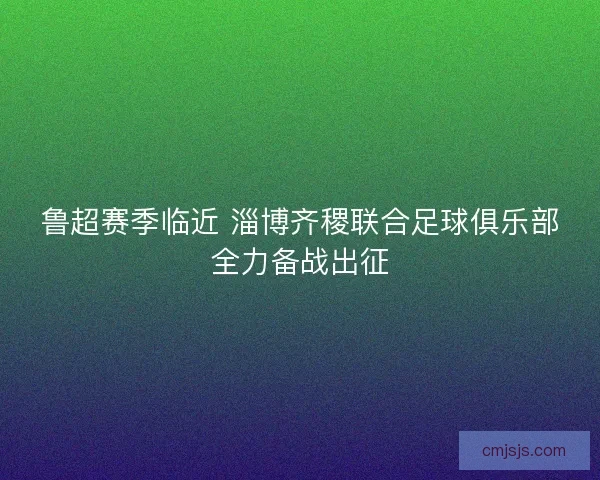 鲁超赛季临近 淄博齐稷联合足球俱乐部全力备战出征
